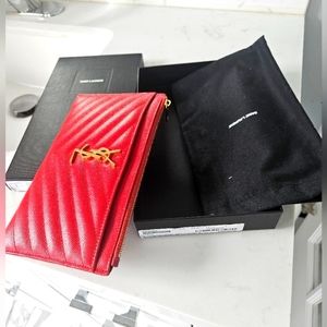 Authentic Ysl monogram bill pouch